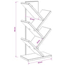 vidaXL Fakönyvespolc 4-szintes 30 x 18 x 60 cm Szerelt Fa Füstös Tölgy