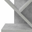 vidaXL Fás Polc 6 Polcos 30 x 18 x 100 cm Szerelt Fa Betonszürke