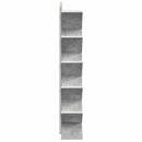 vidaXL Fás Polc 6 Polcos 30 x 18 x 100 cm Szerelt Fa Betonszürke