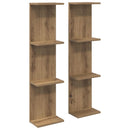 vidaXL Falpolc 2 pcs Kézműves Tölgy 25 x 15 x 100 cm Szerelt Fa