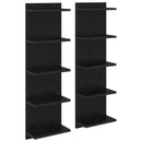 vidaXL Falpolc 2 pcs Fekete Tölgy 30 x 15 x 100 cm Szerelt Fa