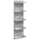 vidaXL Falpolc Betonszürke 30 x 15 x 100 cm Szerelt Fa