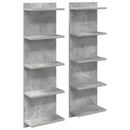vidaXL Falpolc 2 db Betonszürke 30 x 15 x 100 cm Szerelt Fa