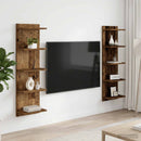 vidaXL Falpolc 2 db Antik Fa 30 x 15 x 100 cm Szerelt Fa