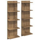 vidaXL Falpolc 2 pcs Kézműves Tölgy 30 x 15 x 100 cm Szerelt Fa