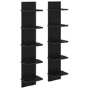 vidaXL Falpolc 2 pcs Fekete Tölgy 22 x 15 x 100 cm Szerelt Fa