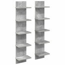 vidaXL Falpolc 2 pcs Betonszürke 22 x 15 x 100 cm Szerelt Fa