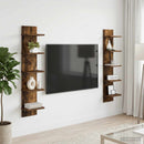 vidaXL Falpolc 2 pcs Füstös Tölgy 22 x 15 x 100 cm Szerelt Fa