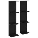 vidaXL Falpolc 2 pcs Fekete Tölgy 22 x 15 x 100 cm Szerelt Fa