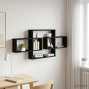 vidaXL Falpolc Fekete Tölgy 130 x 10 x 50 cm Szerelt Fa