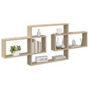 vidaXL Falpolc Sonoma Tölgy 130 x 10 x 50 cm Szerelt Fa