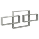 vidaXL Falpolc Betonszürke 130 x 10 x 50 cm Szerelt Fa