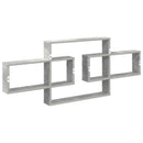 vidaXL Falpolc Betonszürke 130 x 10 x 50 cm Szerelt Fa