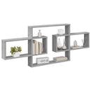 vidaXL Falpolc Szürke Sonoma 130 x 10 x 50 cm Szerelt Fa