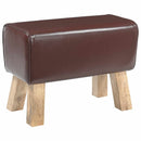 vidaXL pad 60 x 30 x 45 cm Valódi Bőr Sötét Barna