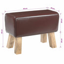 vidaXL pad 60 x 30 x 45 cm Valódi Bőr Sötét Barna