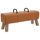 vidaXL pad Barna 110 x 30 x 45 cm Valódi Bőr