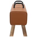 vidaXL pad Barna 110 x 30 x 45 cm Valódi Bőr