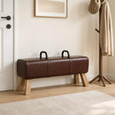 vidaXL pad Sötét Barna 110 x 30 x 45 cm Valódi Bőr