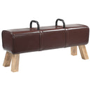 vidaXL pad Sötét Barna 110 x 30 x 45 cm Valódi Bőr