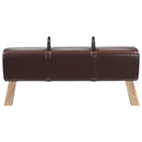 vidaXL pad Sötét Barna 110 x 30 x 45 cm Valódi Bőr