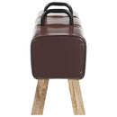 vidaXL pad Sötét Barna 110 x 30 x 45 cm Valódi Bőr