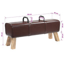 vidaXL pad Sötét Barna 110 x 30 x 45 cm Valódi Bőr