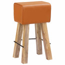 vidaXL Bárszék 2 db Barna 44 x 33 x 74 cm Valódi Bőr
