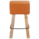 vidaXL Bárszék 2 db Barna 44 x 33 x 74 cm Valódi Bőr