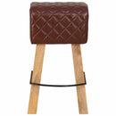 vidaXL Bárszék 2 db Barna gyémánt 44 x 33 x 74 cm Valódi Bőr