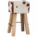 vidaXL Bárszék 2 db Barna és fehér 44 x 33 x 74 cm Valódi Bőr