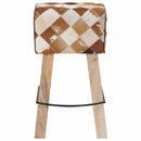 vidaXL Bárszék 2 db Barna patchwork 44 x 33 x 74 cm Valódi Bőr