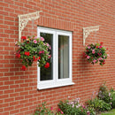 vidaXL Fal polc tartók 12 db Antik fehér 27.5 x 23 x 4 cm Acél