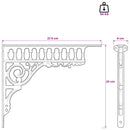 vidaXL Fal polc tartók 12 db Antik fehér 27.5 x 23 x 4 cm Acél