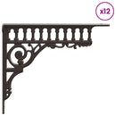 vidaXL Fal polc tartók 12 db Antik Barna 27.5 x 23 x 4 cm Acél
