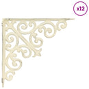 vidaXL Fal polc tartók 12 db Antik fehér 9,5 x 9,5 x 3 cm Acél