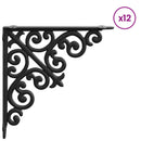 vidaXL Fal polc tartók 12 db Fekete 24 x 24 x 3,5 cm Acél
