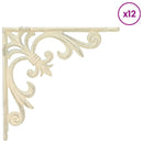 vidaXL Fali polctartók 12 db Antik fehér 10 x 10 x 2,8 cm Acél