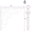 vidaXL Fali polctartók 12 db Antik barna 10 x 10 x 2,8 cm Acél