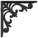 vidaXL Fali polctartók 12 db Fekete 10 x 10 x 2,8 cm Acél