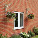 vidaXL Fali polctartók 2 db Antik fehér 21.5 x 21.5 x 3.5 cm Acél
