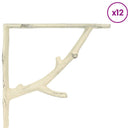 vidaXL Fali polckonzolok 12 db Antik fehér 14 x 14 x 4 cm Acél