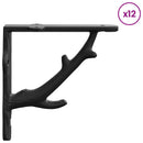 vidaXL Fali polckonzolok 12 db Fekete 21,5 x 21,5 x 3,5 cm Acél