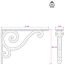 vidaXL Fal polc tartók 12 db Antik fehér 12,5 x 17 x 3 cm Acél