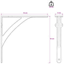 vidaXL Fal polc tartók 2 db Antik fehér 10 x 10 x 3 cm Acél