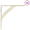 vidaXL Fal polc tartók 12 db Antik fehér 21 x 21 x 3.5 cm Acél