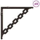 vidaXL Fal polc tartók 12 db Antik Barna 10.5 x 10.5 x 3 cm Acél