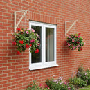 vidaXL Fal polc tartók 2 db Antik fehér 21 x 21 x 3.5 cm Acél