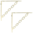 vidaXL Fal polc tartók 2 db Antik fehér 21 x 21 x 3.5 cm Acél