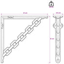 vidaXL Fal polc tartók 2 db Antik fehér 21 x 21 x 3.5 cm Acél